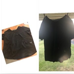 Large Black Scrub Top v neck.